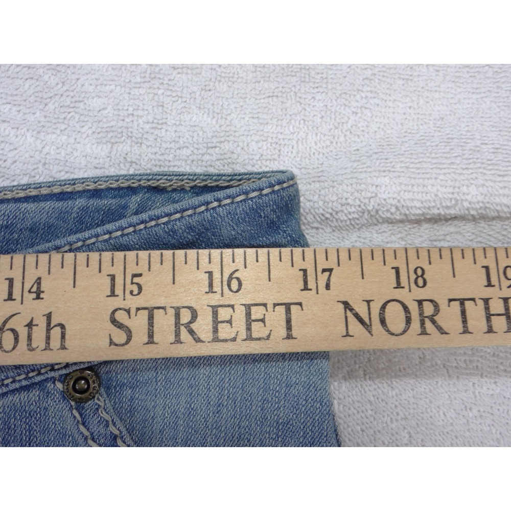 VTG Mudd Womens Flare Jeans Light Wash Lace Up Front Braided Pockets Size 11 - Picture 5 of 8
